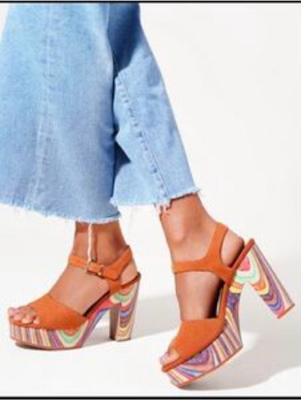Charlotte Stone rainbow marble heels